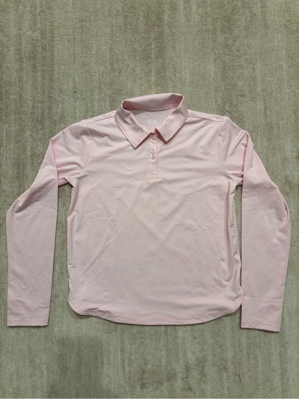 Athleta Girl School Day Long Sleeve Polo Top. Light pink. Size M (8-10)